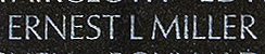 Engraving on The Wall of the name of Specialist Four Ernest L. Miller, U.S. Army